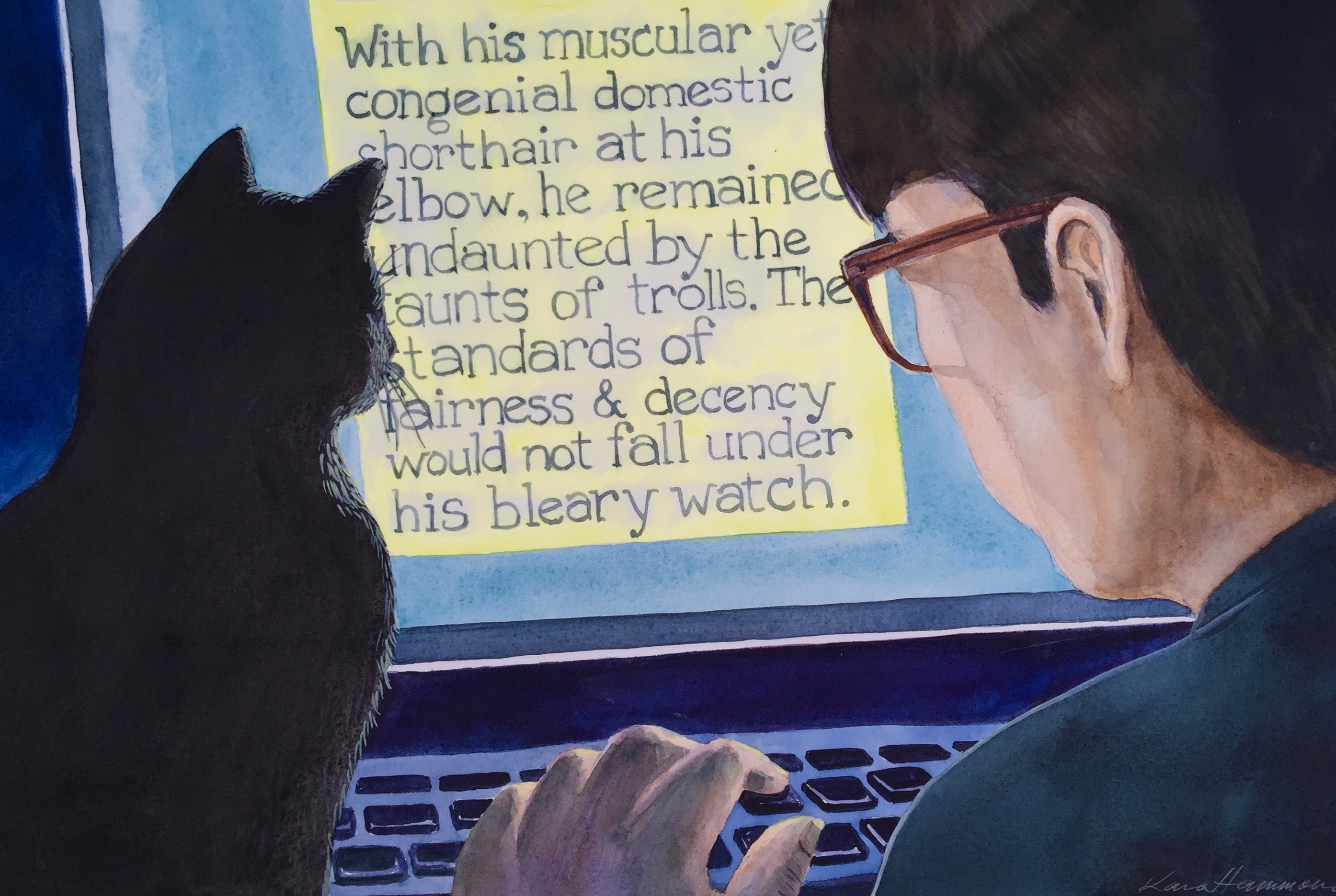 Muscular yet congenial domestic shorthair