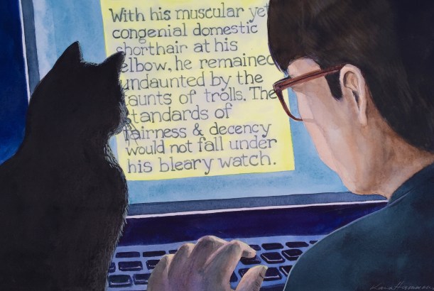 Muscular yet congenial domestic shorthair